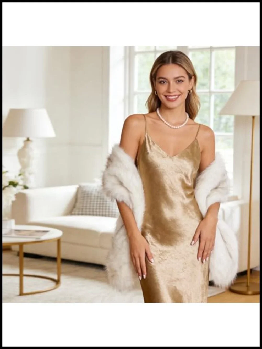 Faux Fur Shawl Wrap Stole Scarf for Women Evening Wedding